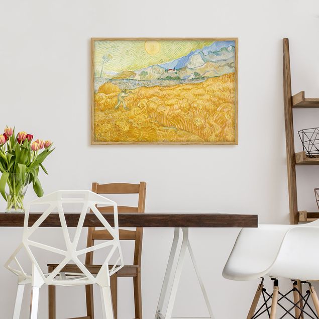 Ingelijste posters Vincent Van Gogh - The Harvest, The Grain Field