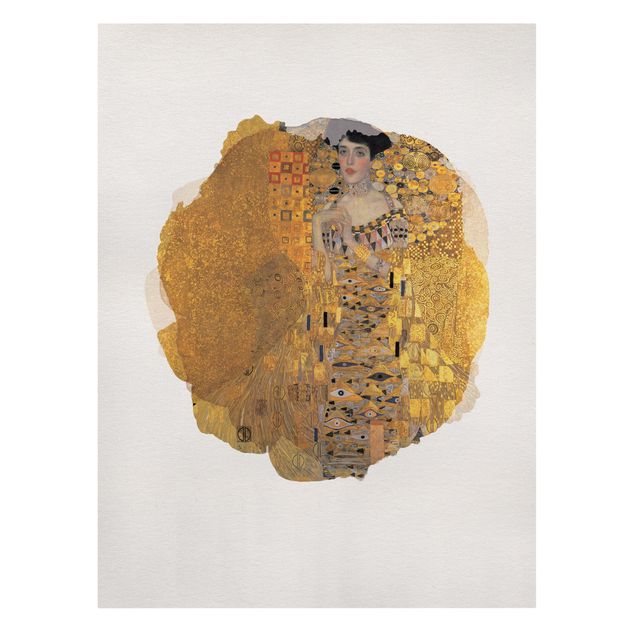 Canvas schilderijen WaterColours - Gustav Klimt - Portrait Of Adele Bloch-Bauer I