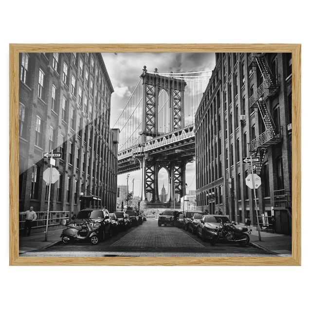 Ingelijste posters Manhattan Bridge In America
