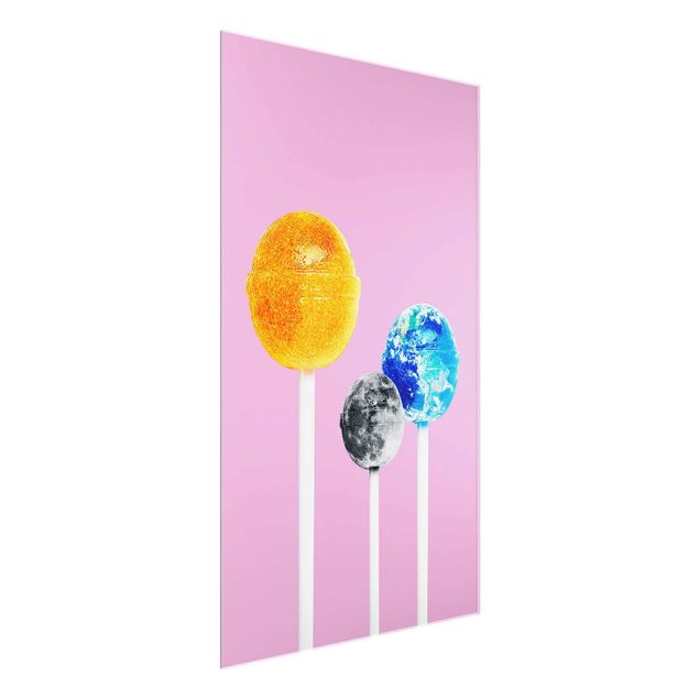 Glasschilderijen Lollipops With Planets