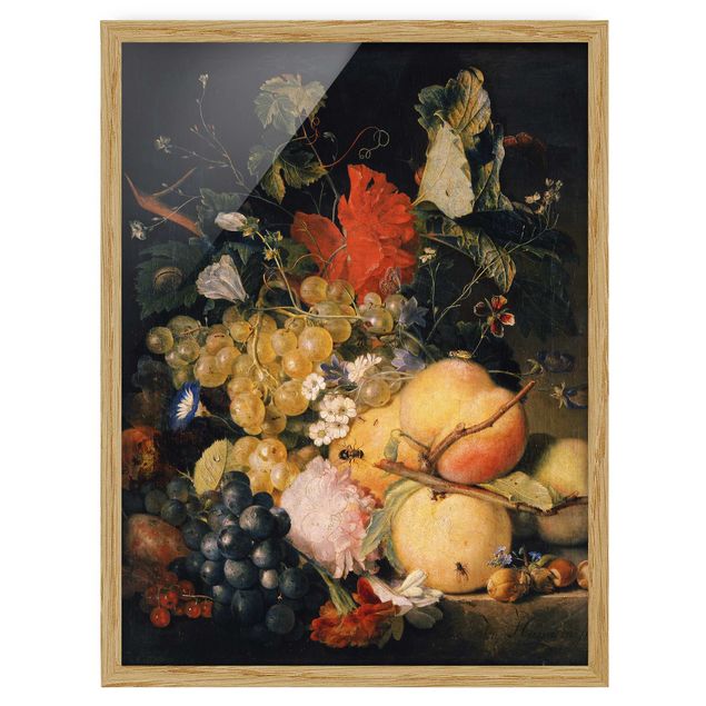 Ingelijste posters Jan van Huysum - Fruits, Flowers and Insects