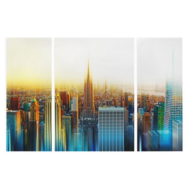 Canvas schilderijen - 3-delig Manhattan Abstract