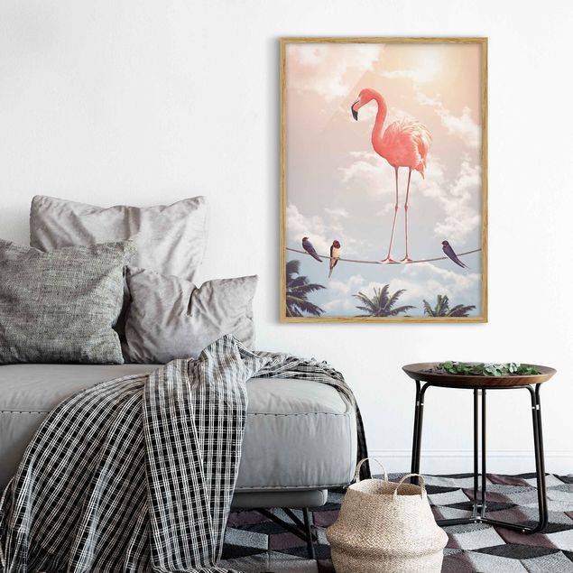 Ingelijste posters Sky With Flamingo