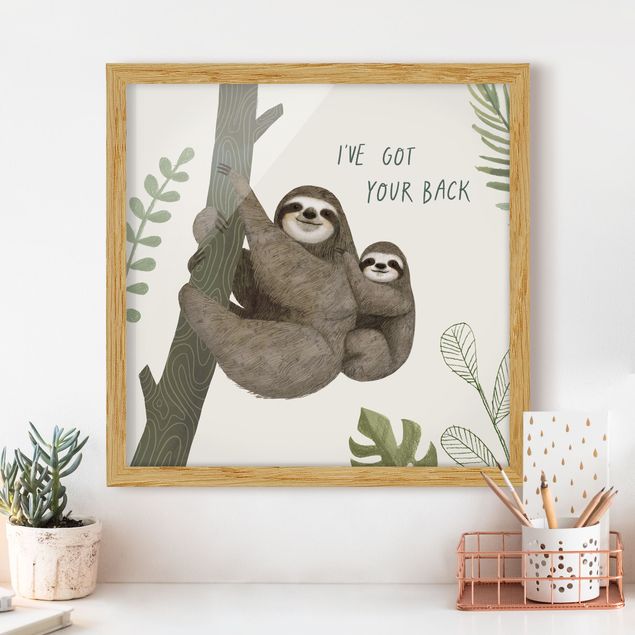 Ingelijste posters Sloth Sayings - Back