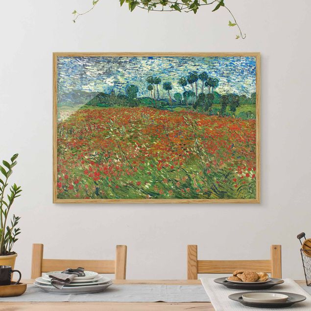 Ingelijste posters Vincent Van Gogh - Poppy Field