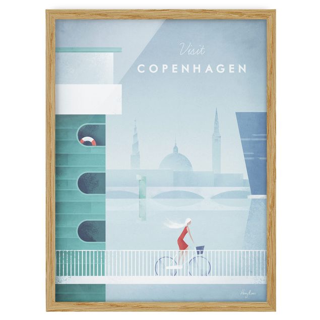 Ingelijste posters Travel Poster - Copenhagen