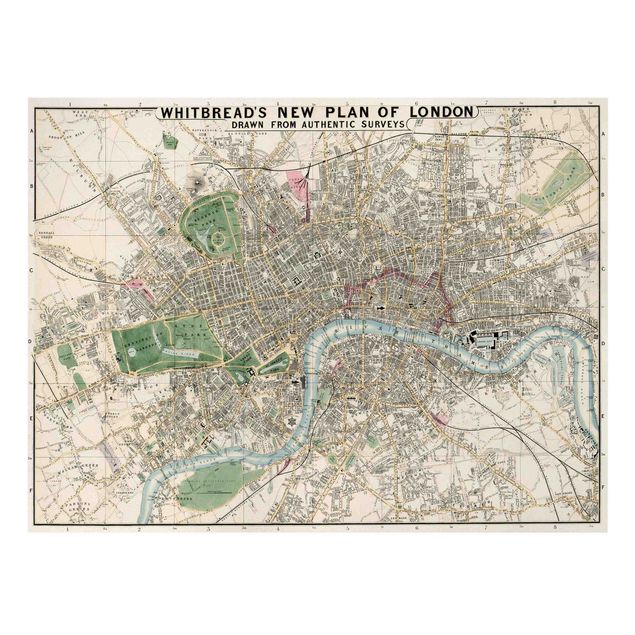 Canvas schilderijen Vintage Map London