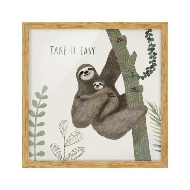 Ingelijste posters Sloth Sayings - Easy