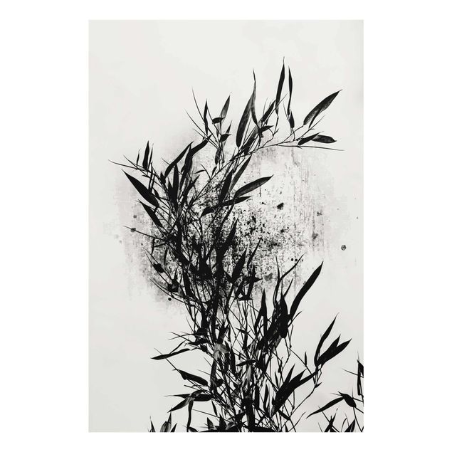 Glasschilderijen Graphical Plant World - Black Bamboo