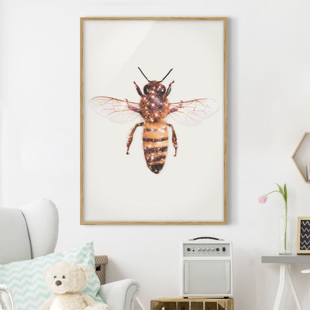 Ingelijste posters Bee With Glitter
