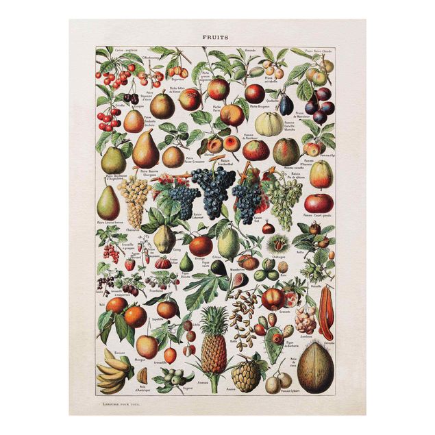 Glasschilderijen Vintage Board Fruits