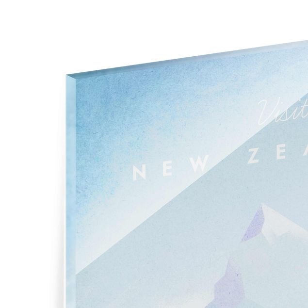 Glasschilderijen Travel Poster - New Zealand