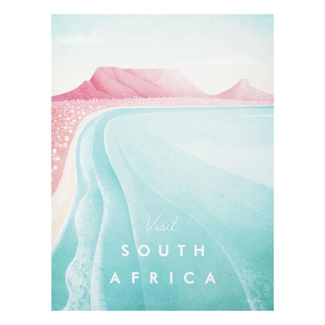 Glasschilderijen Travel Poster - South Africa