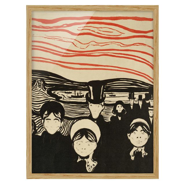 Ingelijste posters Edvard Munch - Anxiety
