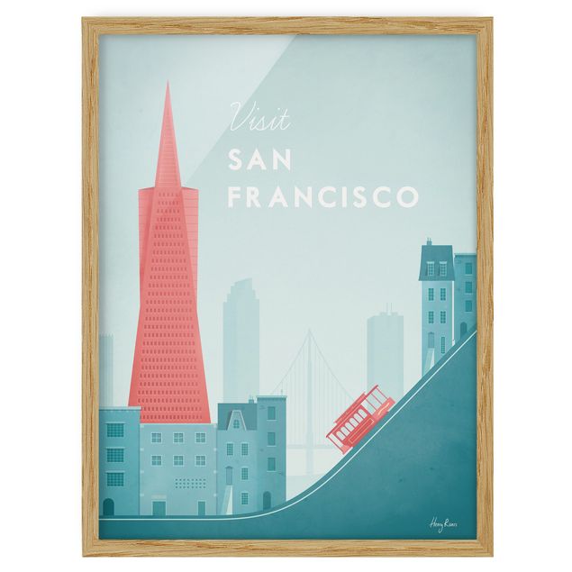 Ingelijste posters Travel Poster - San Francisco