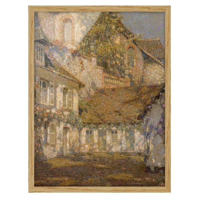 Ingelijste posters Henri Le Sidaner - Houses at the Foot of the Church