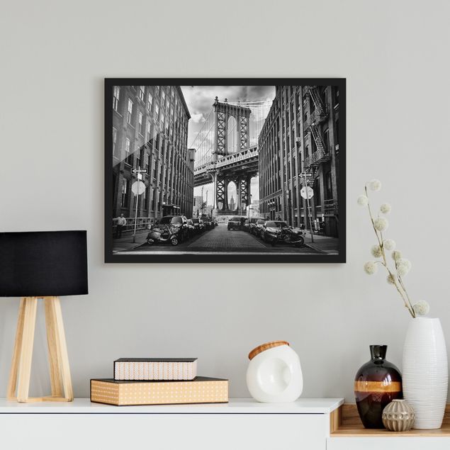 Ingelijste posters Manhattan Bridge In America