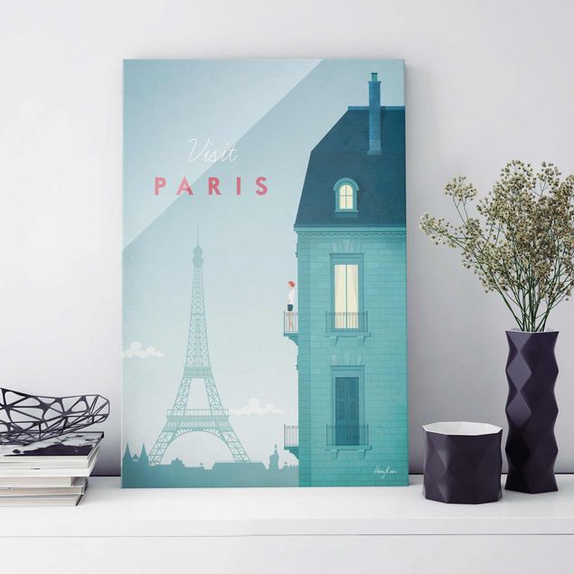 Glas Magnetboard Travel Poster - Paris