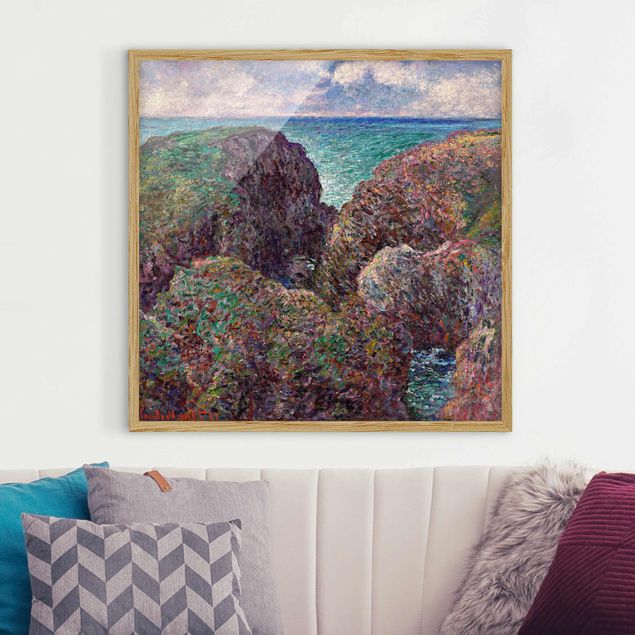 Ingelijste posters Claude Monet - Group of Rocks at Port-Goulphar