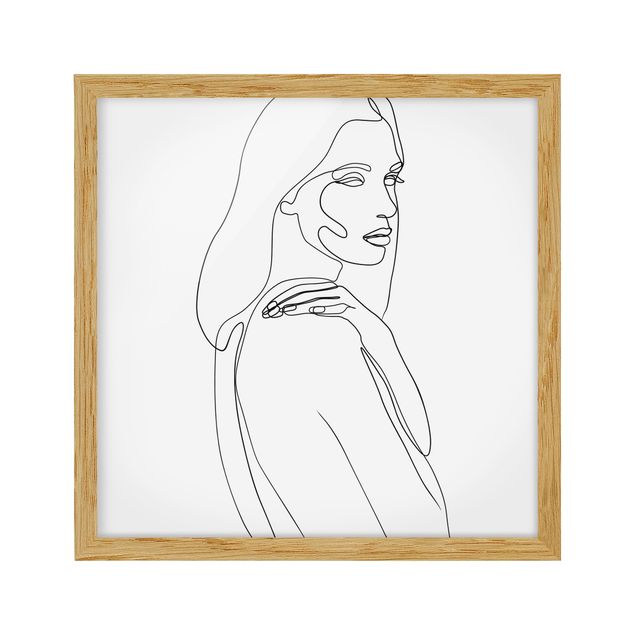Ingelijste posters Line Art Woman's Shoulder Black And White