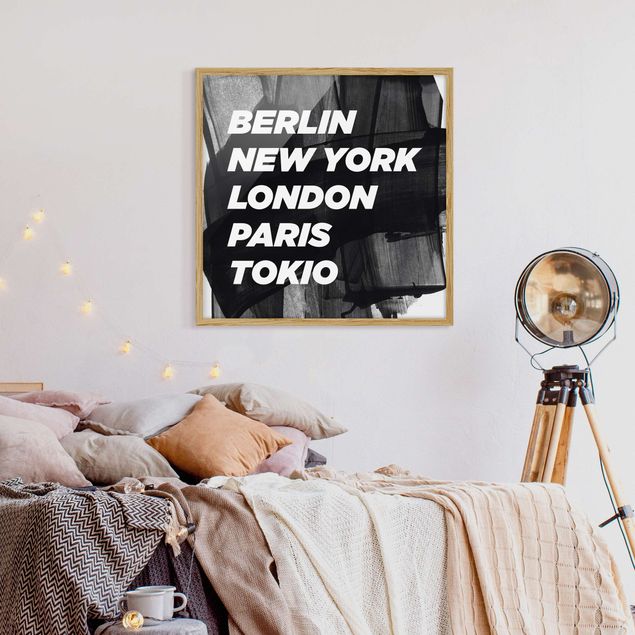 Ingelijste posters Berlin New York London