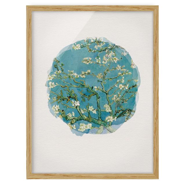 Ingelijste posters WaterColours - Vincent Van Gogh - Almond Blossom