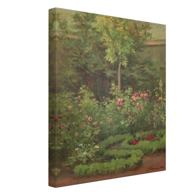 Canvas schilderijen Camille Pissarro - A Rose Garden