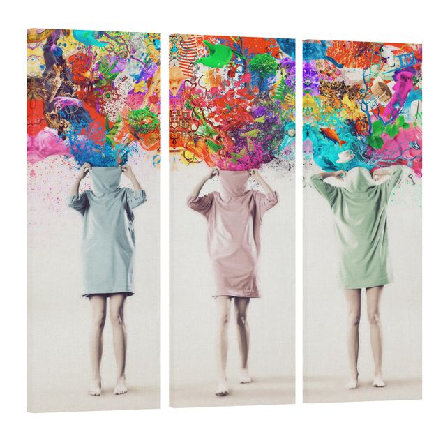 Canvas schilderijen - 3-delig Brain Explosions
