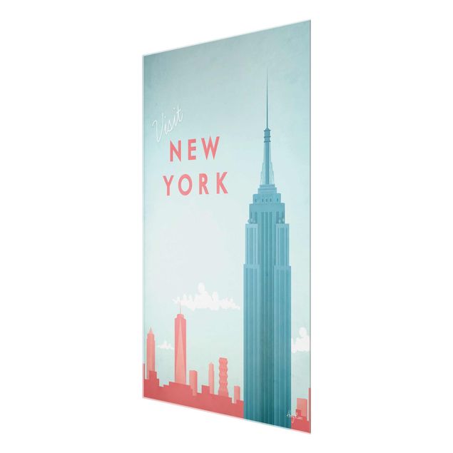 Glasschilderijen Travel Poster - New York