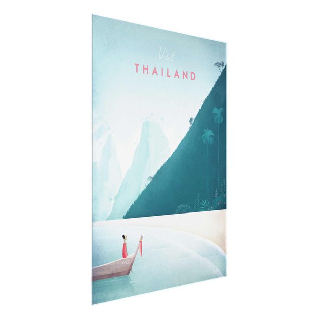 Glasschilderijen Travel Poster - Thailand