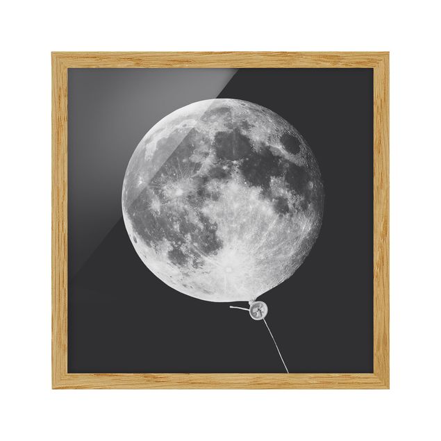 Ingelijste posters Balloon With Moon