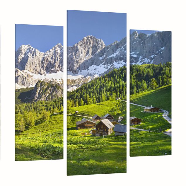 Canvas schilderijen - 3-delig Styria Alpine Meadow