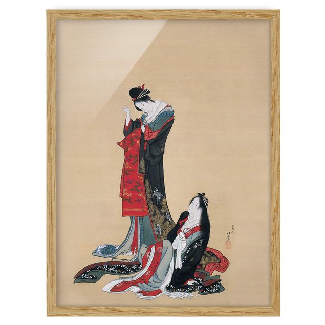 Ingelijste posters Katsushika Hokusai - Two Courtesans