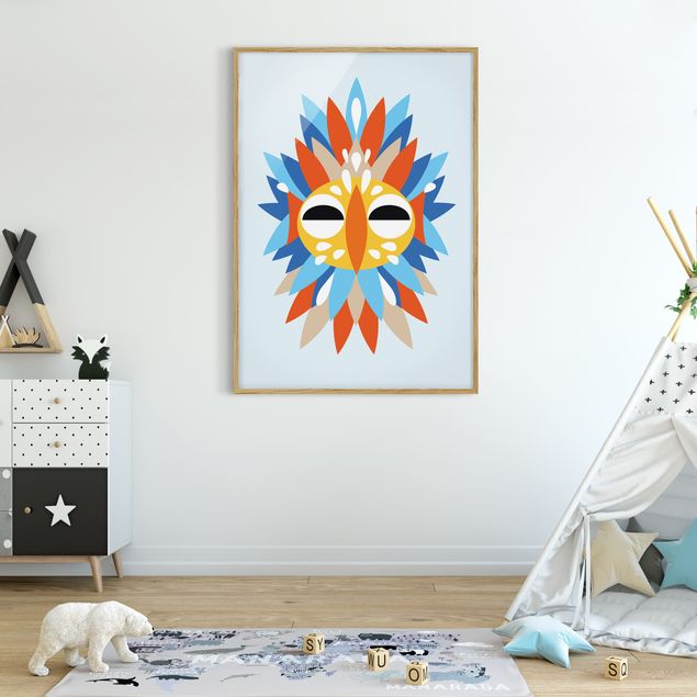 Ingelijste posters Collage Ethnic Mask - Parrot