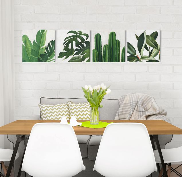 Canvas schilderijen - 4-delig Favorite Plants Tropical Set I