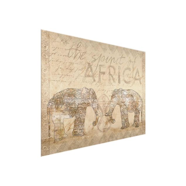 Glasschilderijen Vintage Collage - Spirit Of Africa