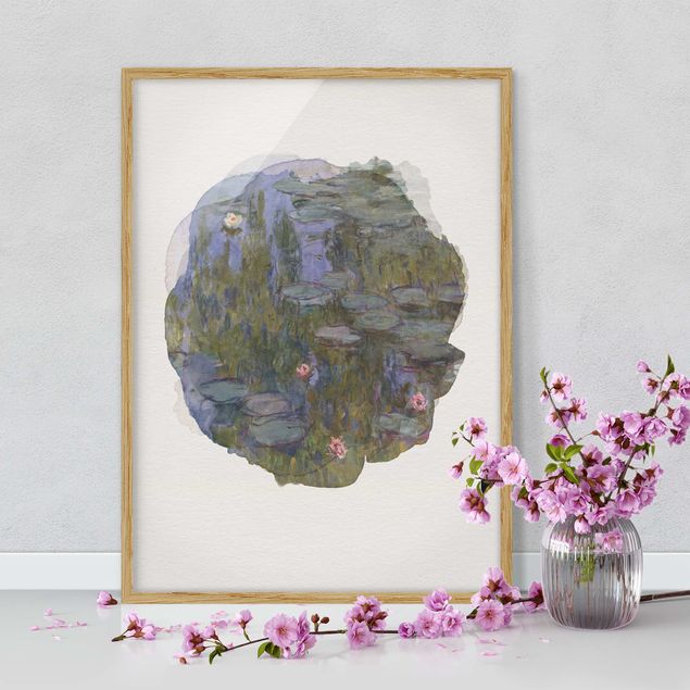 Ingelijste posters WaterColours - Claude Monet - Water Lilies (Nympheas)