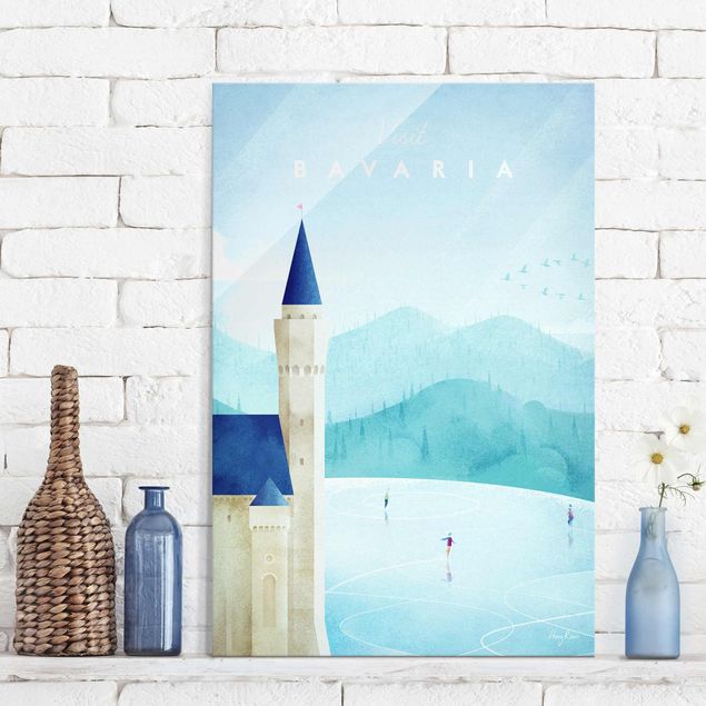 Magnettafel Glas Travel Poster - Bavaria