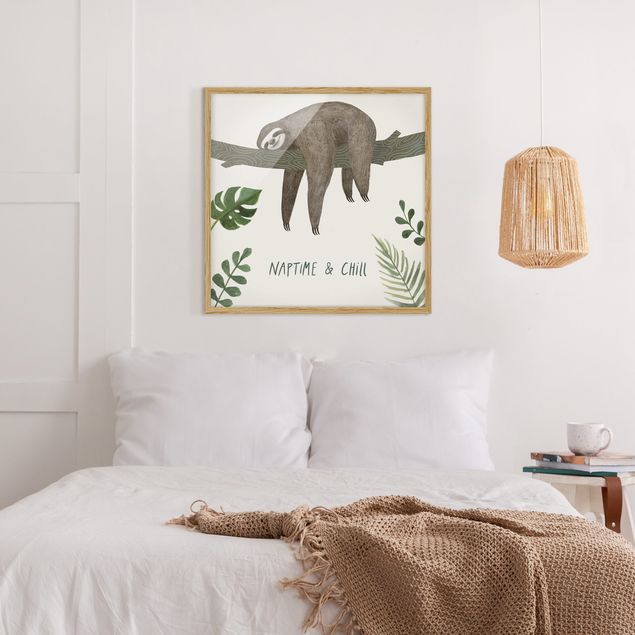 Ingelijste posters Sloth Sayings - Chill