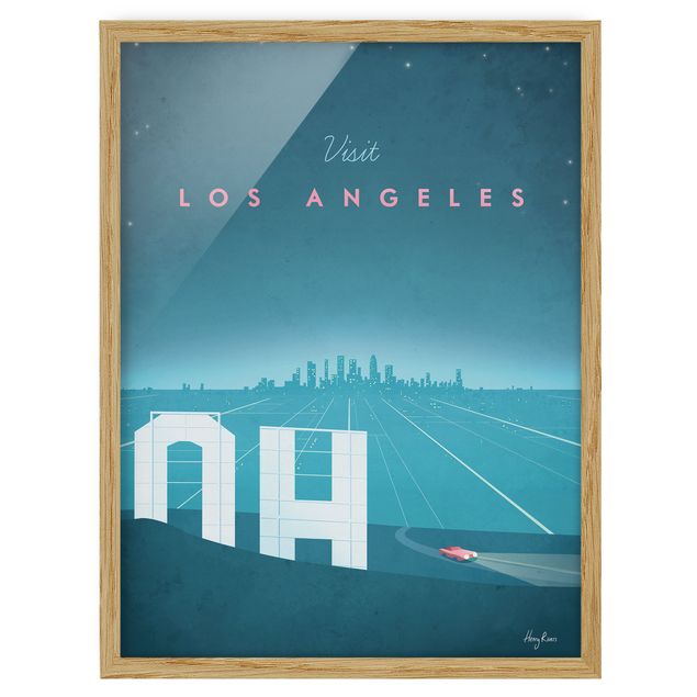 Ingelijste posters Travel Poster - Los Angeles