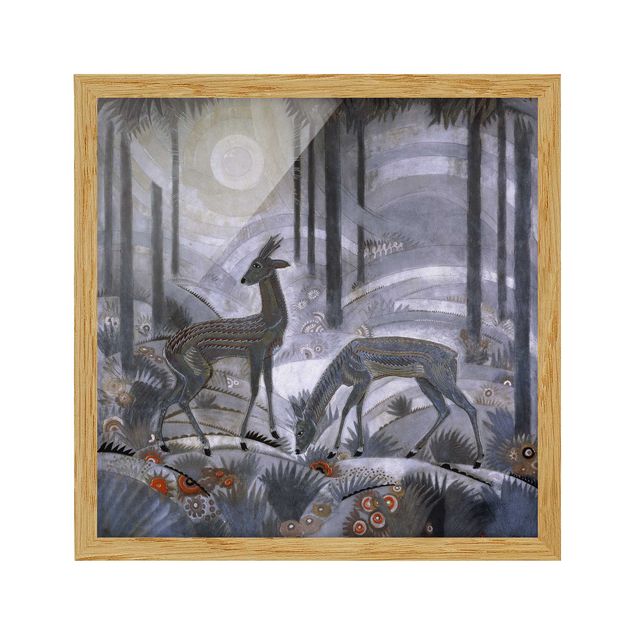 Ingelijste posters Jean Dunand - Gazelles – Lacquered Wood Panel