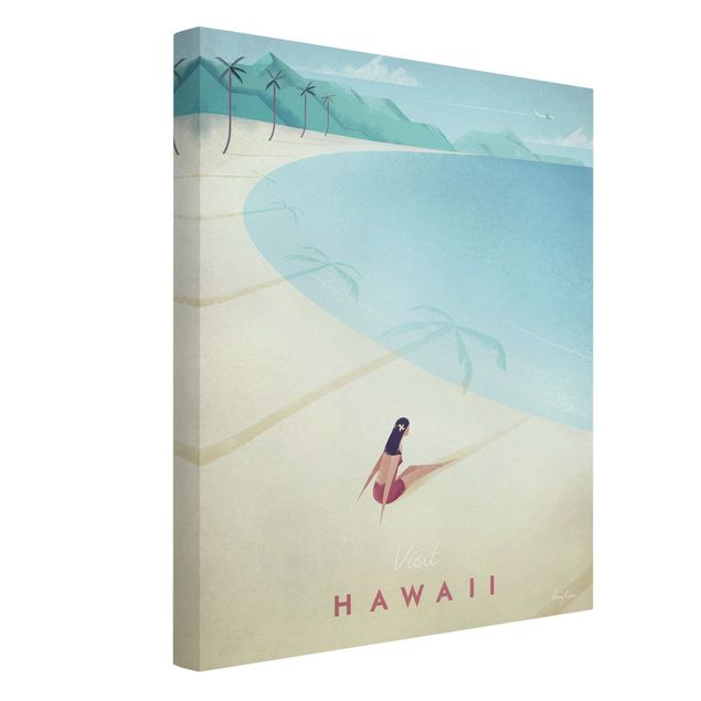 Canvas schilderijen Travel Poster - Hawaii