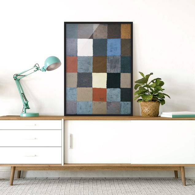 Ingelijste posters Paul Klee - Color Chart (on Gray)