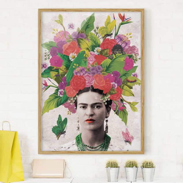 Ingelijste posters Frida Kahlo - Flower Portrait
