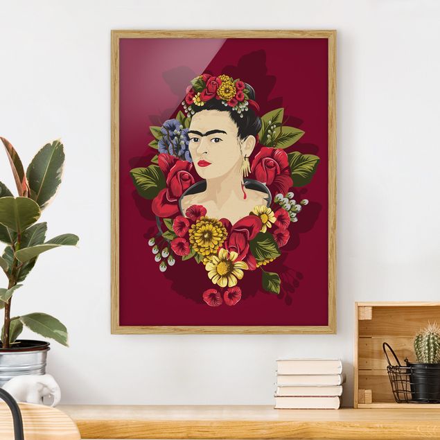 Ingelijste posters Frida Kahlo - Roses
