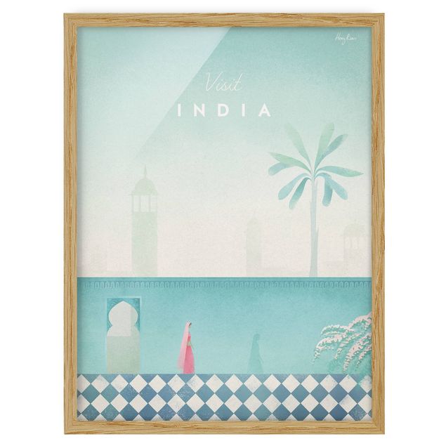 Ingelijste posters Travel Poster - India