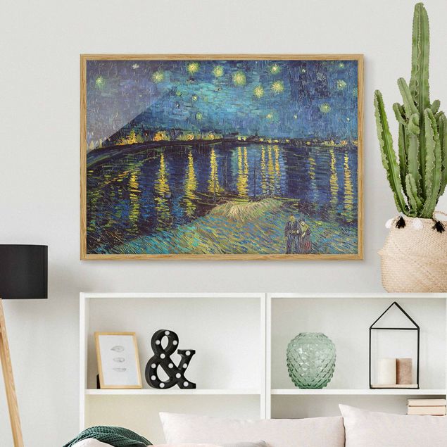 Ingelijste posters Vincent Van Gogh - Starry Night Over The Rhone