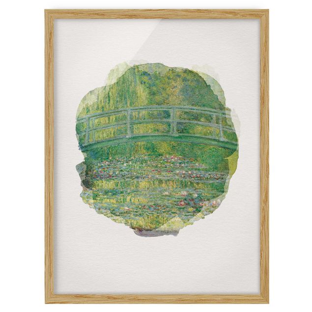 Ingelijste posters Water Colours - Claude Monet - Japanese Bridge