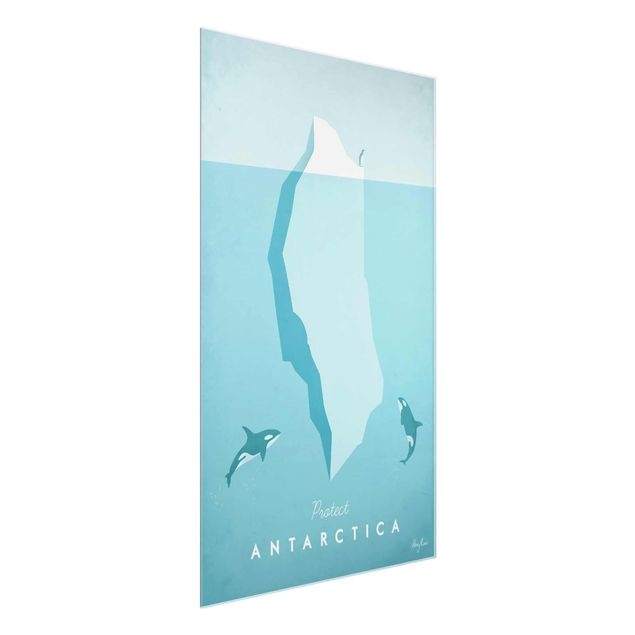 Glasschilderijen Travel Poster - Antarctica