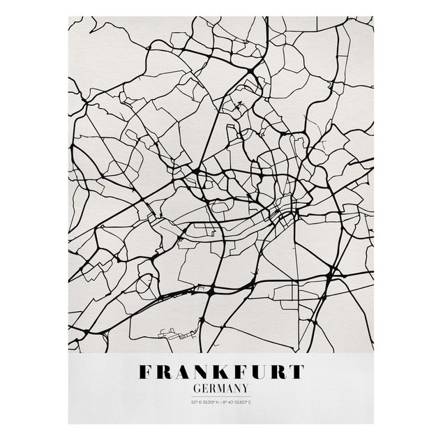 Canvas schilderijen Frankfurt City City Map - Classical